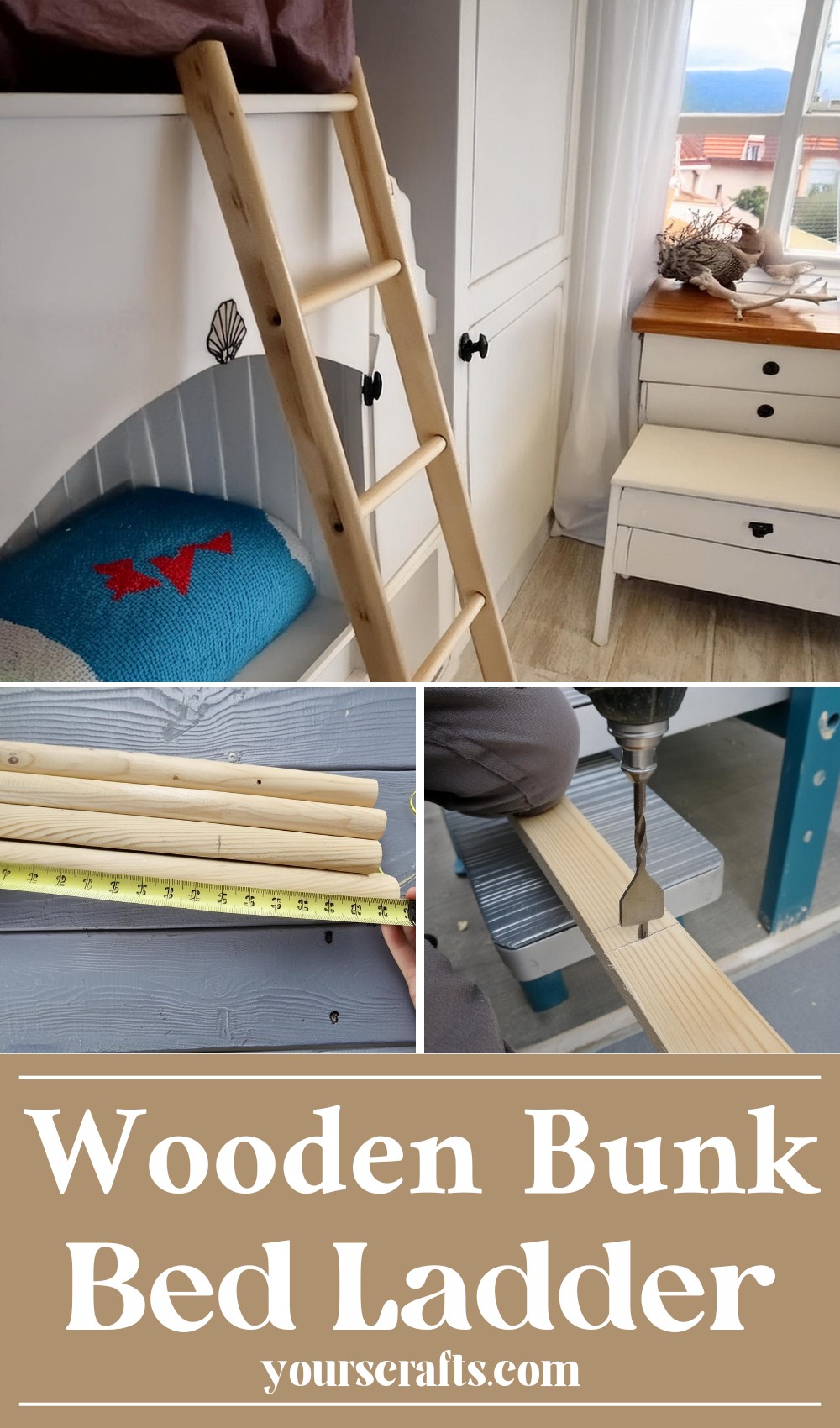 wood ladder for bunk bed 5