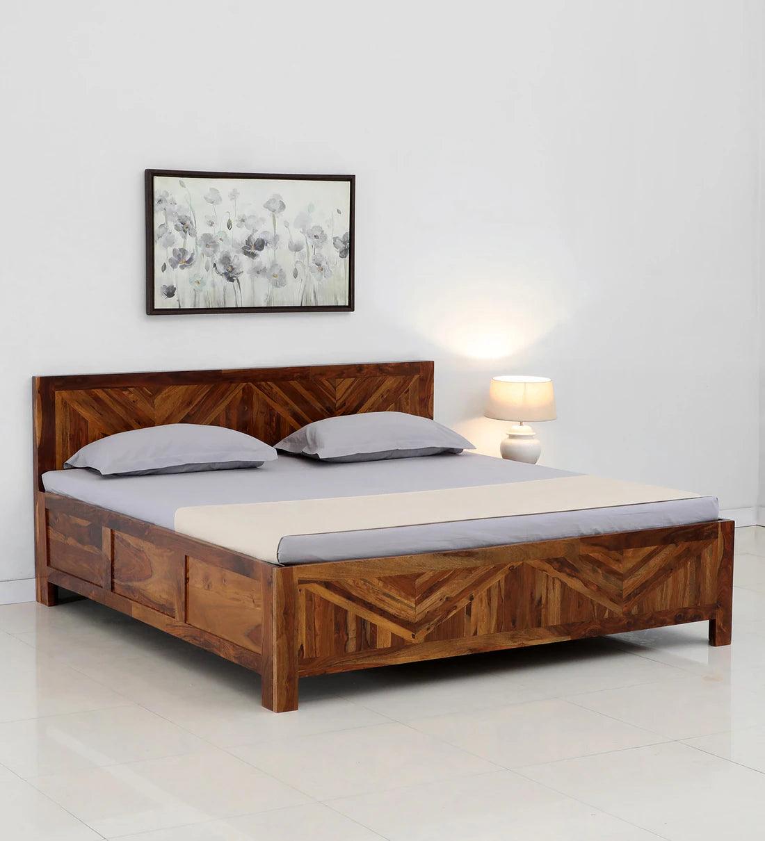 wooden king size bed with storage 5