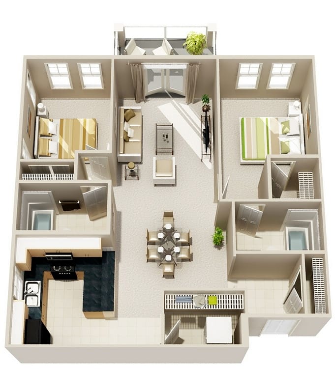 Unpacking the Genius Behind Great 2 Bedroom 2 Bathroom Layouts 2