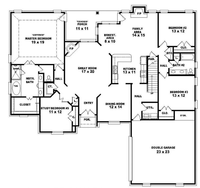 house plans two story 4 bedrooms 2