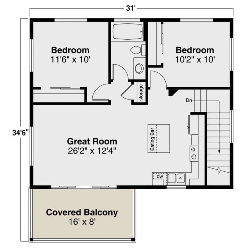 2 bedroom home floor plans 4