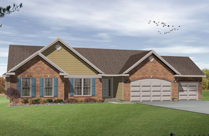 ranch home plans with 3 car garage 5