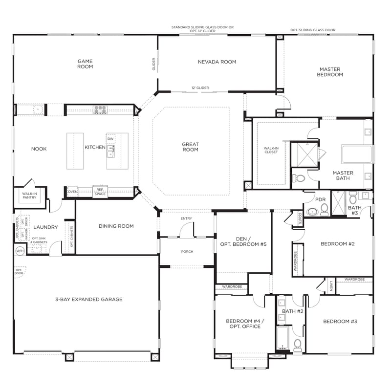 5 bedroom floor plans 1 story 3