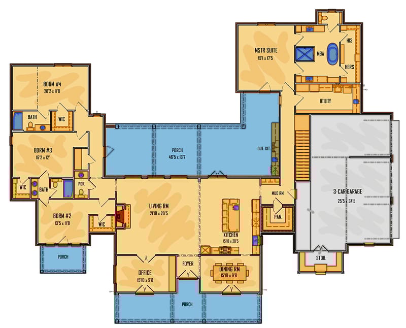 5 bedroom farmhouse floor plans 2