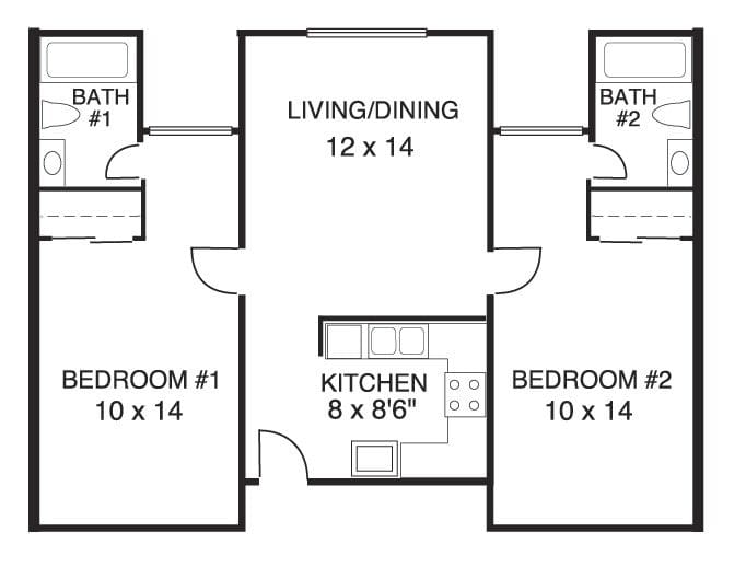 house plans for 2 bedroom 2 bathroom 3