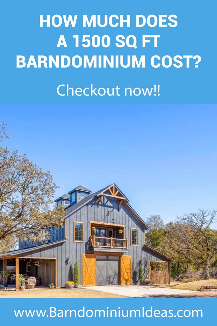 1500 sq ft barndominium cost