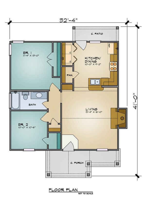 2 bedroom guest cottage plans