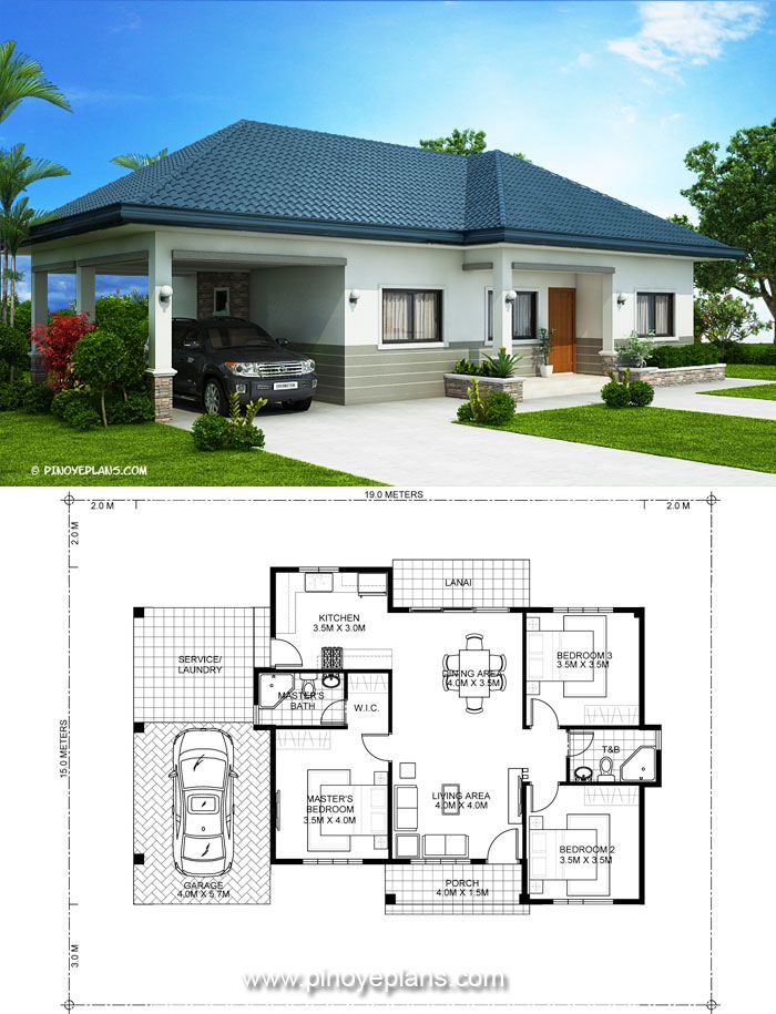 3 bedroom bungalow floor plan