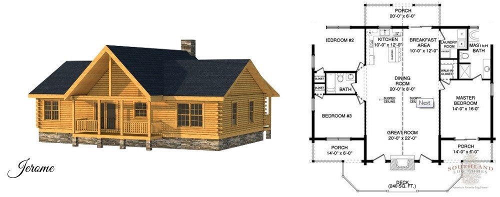 3 bedroom log cabin floor plans