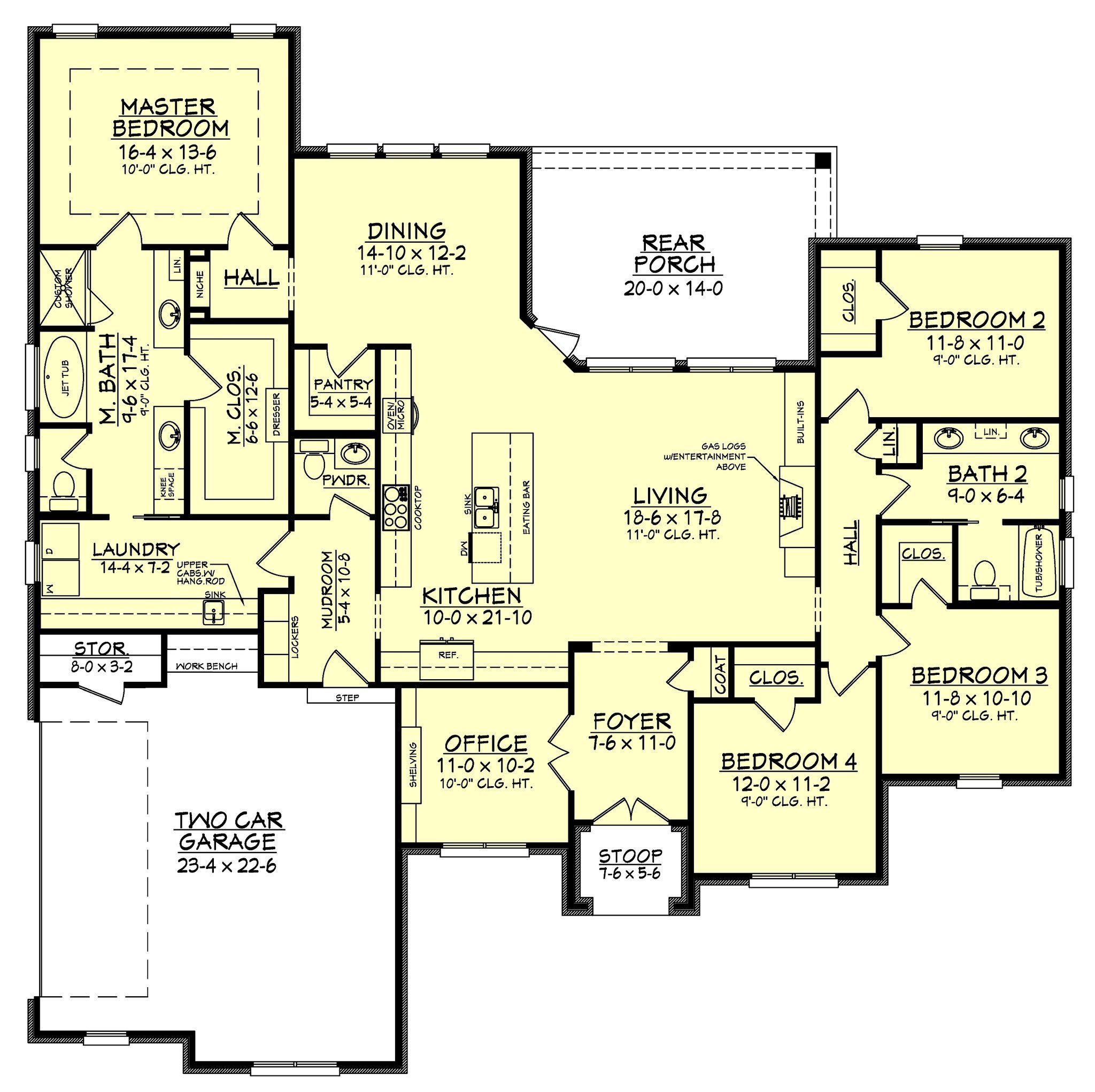 4 bed 2.5 bath house plans