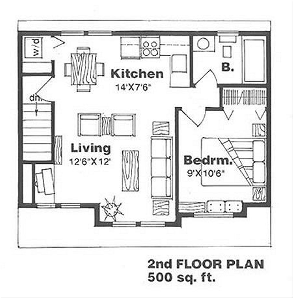 500 square foot floor plans