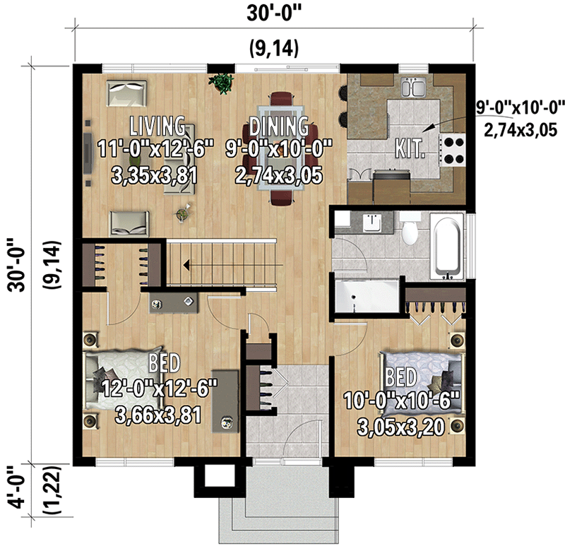 900 square feet house plans