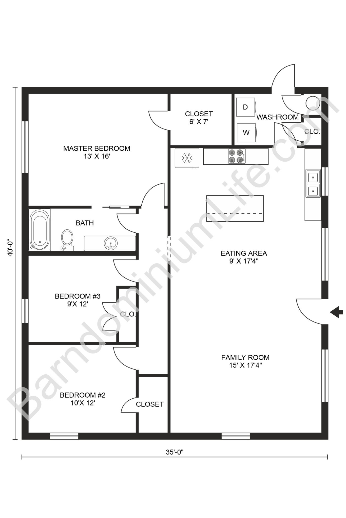 barndominium floor plans 3 bedroom