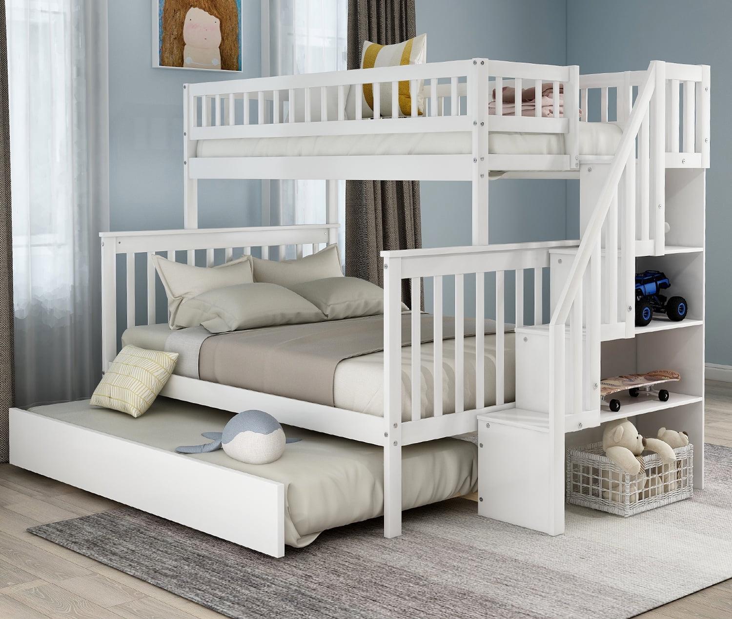 bunk bed trundle with stairs