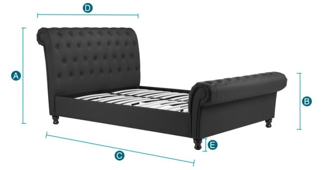 dimensions of a king size sleigh bed