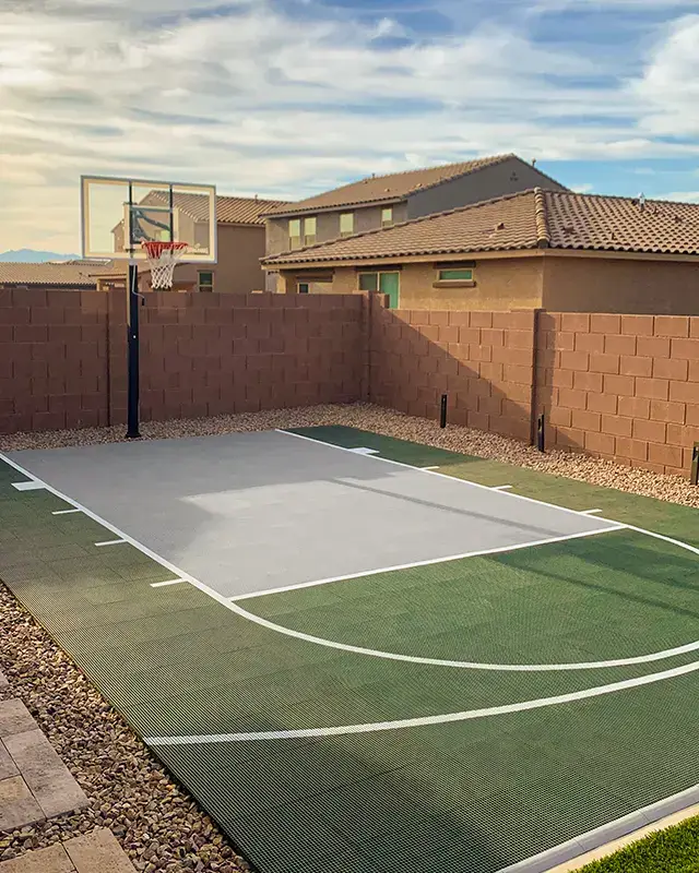 diy small backyard basketball court