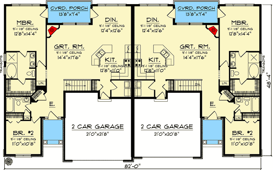 duplex floor plans with garage