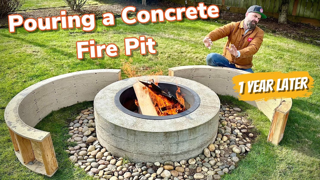 fire pit on concrete slab