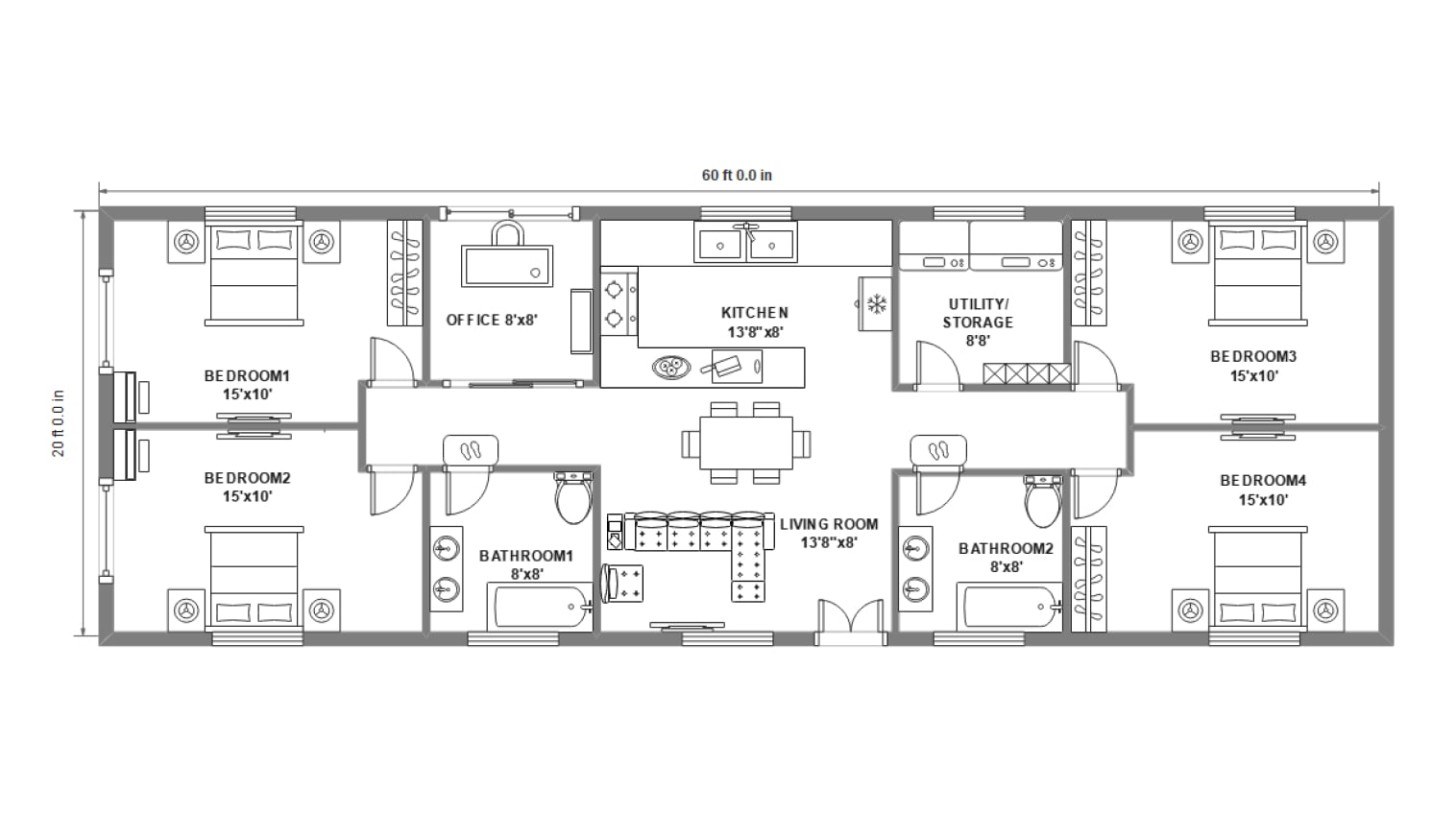 floor plans for a 4 bedroom house