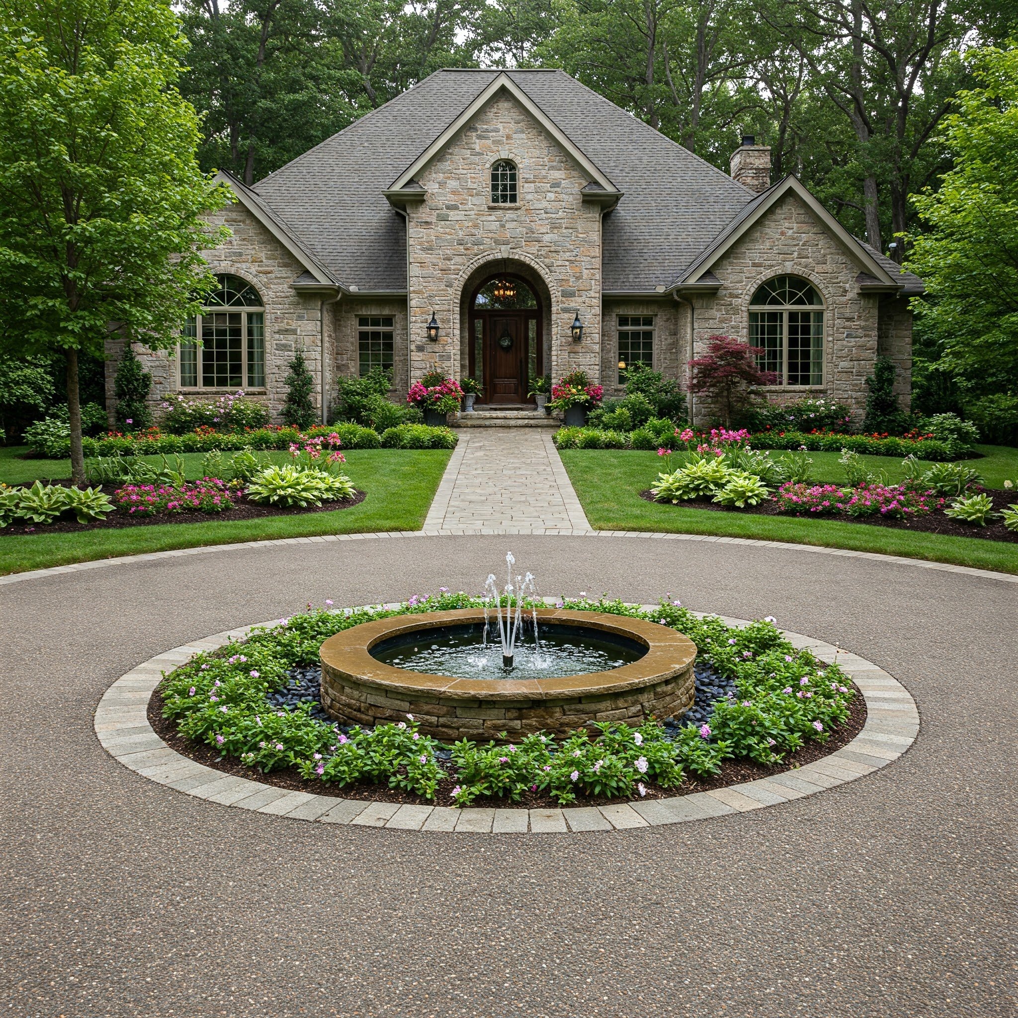 half circle driveway landscape ideas
