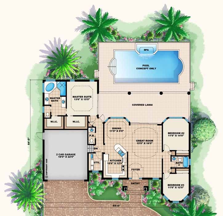 home floor plans with pools
