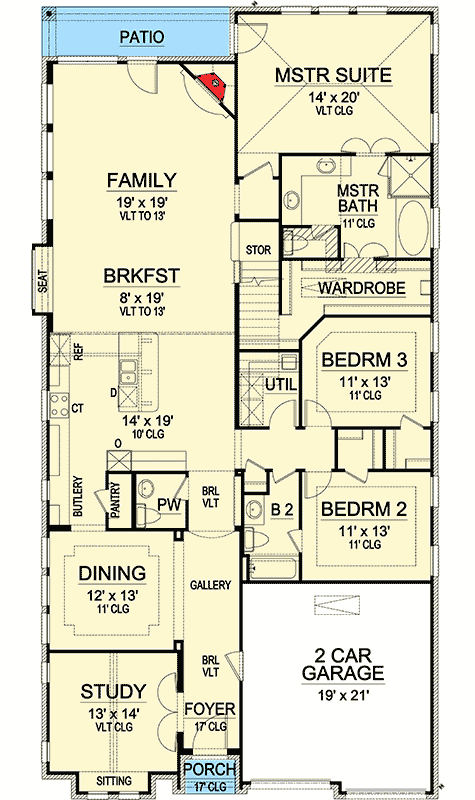 house floor plans narrow lot