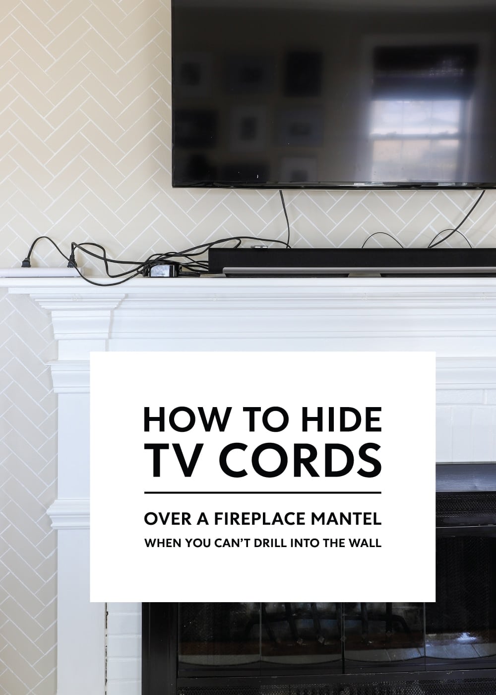how to hide tv cables over fireplace