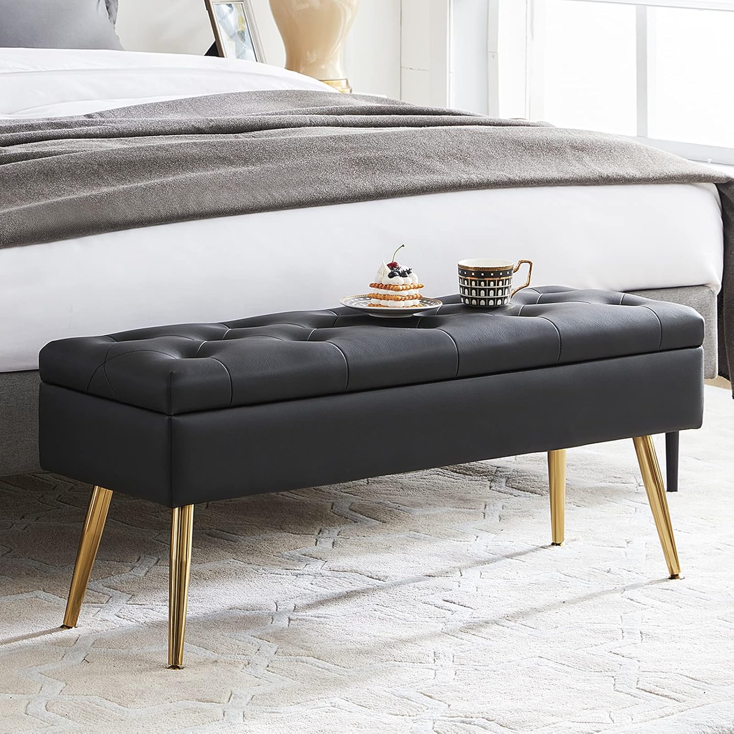 narrow bench for foot of bed