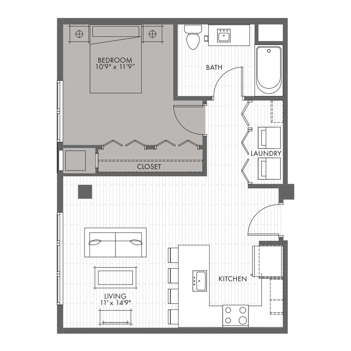 one bedroom apartment floor plans