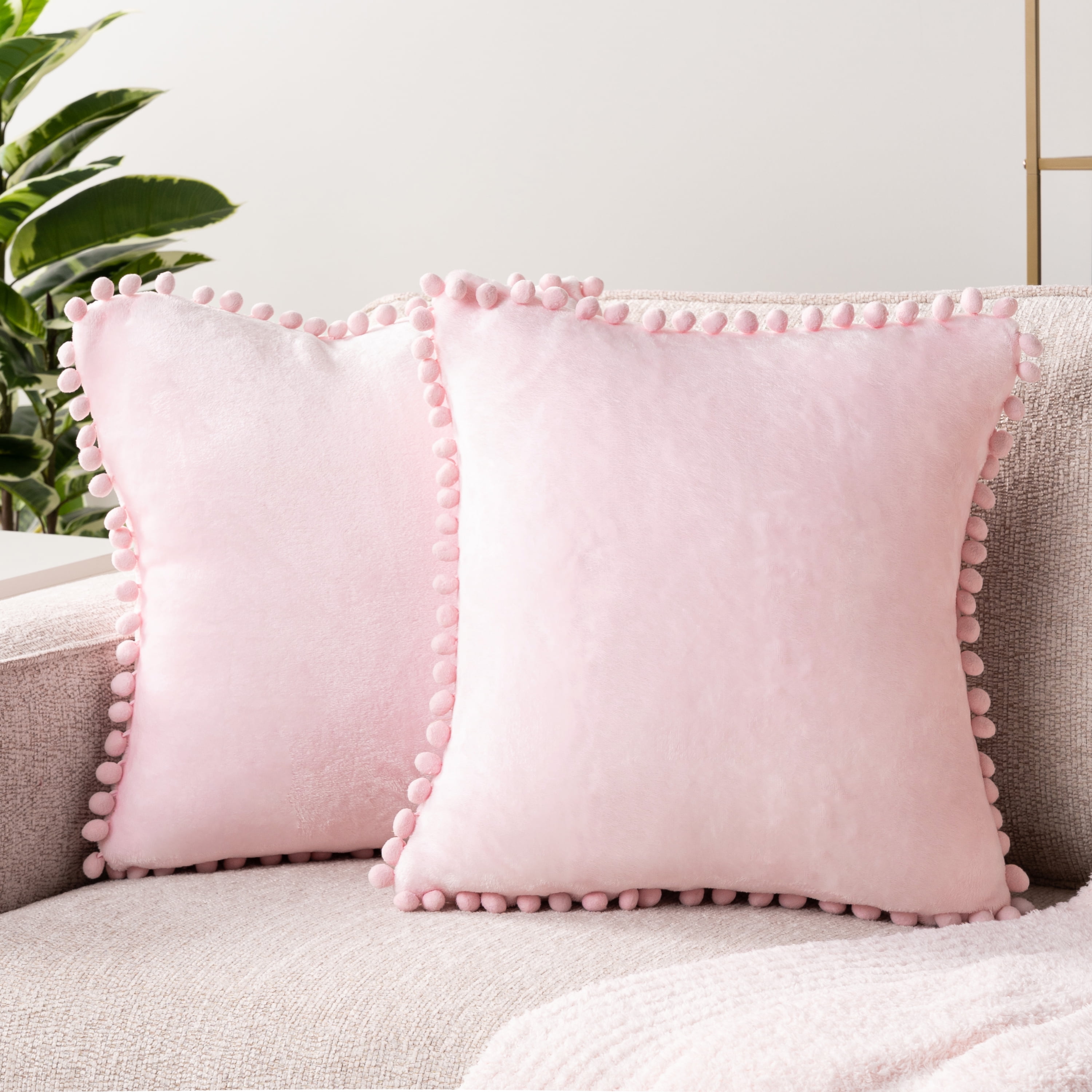 pink throw pillows for bed