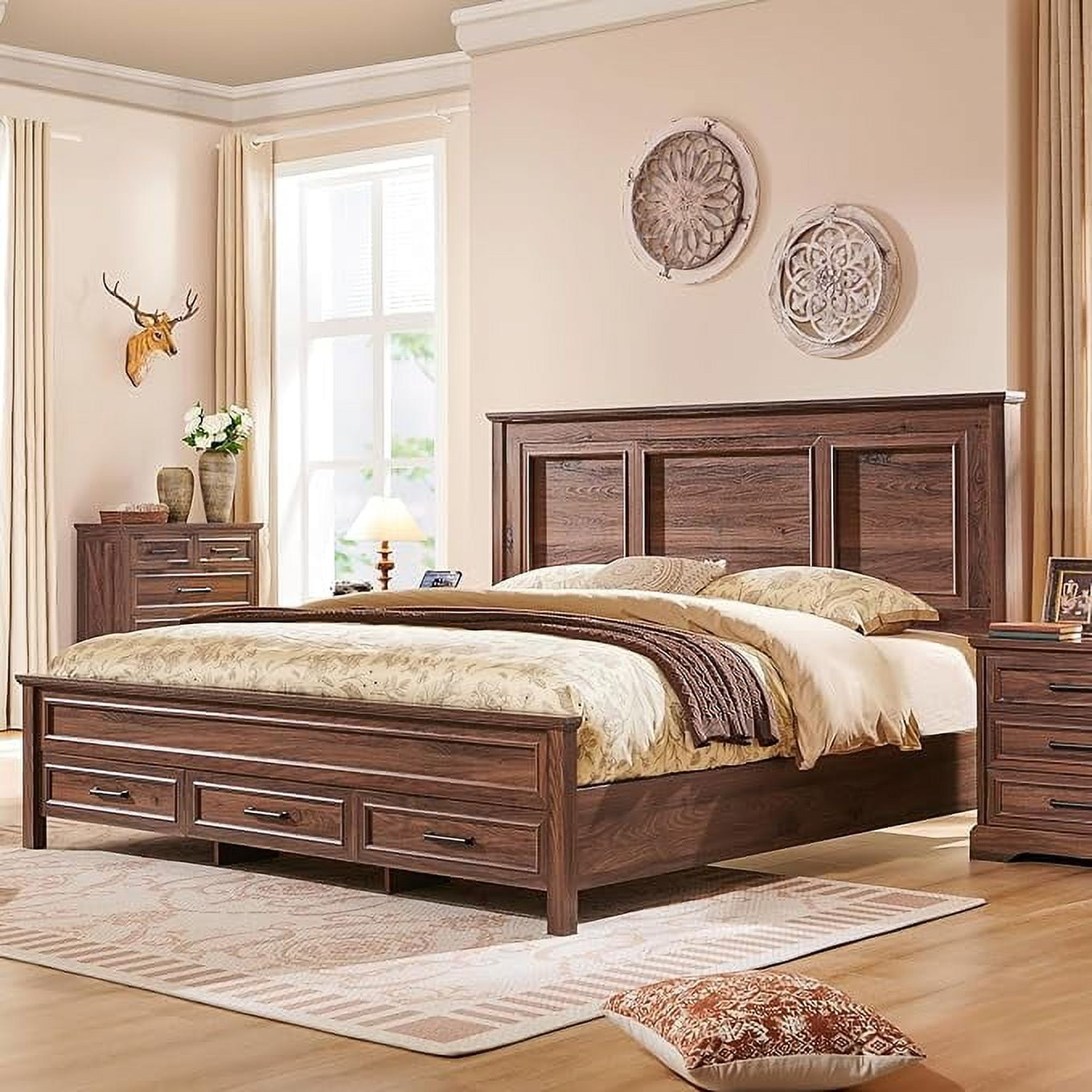 rustic king size bed frame