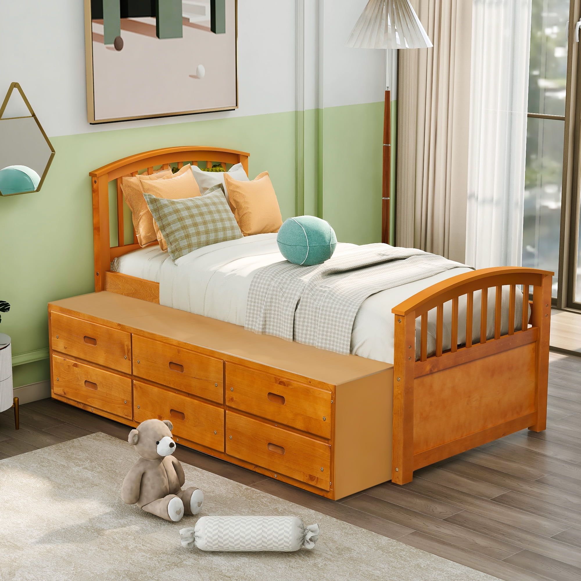 solid wood twin platform bed