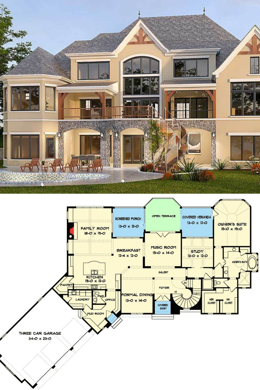 two story 5 bedroom house plans