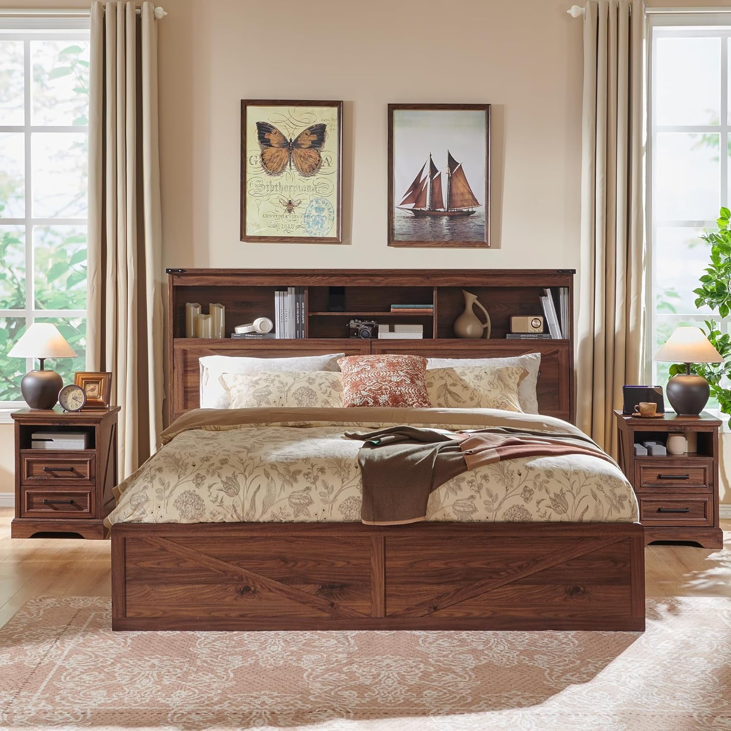 Unlock Your Bedroom's Potential with a King Bed and Bookshelf Headboard