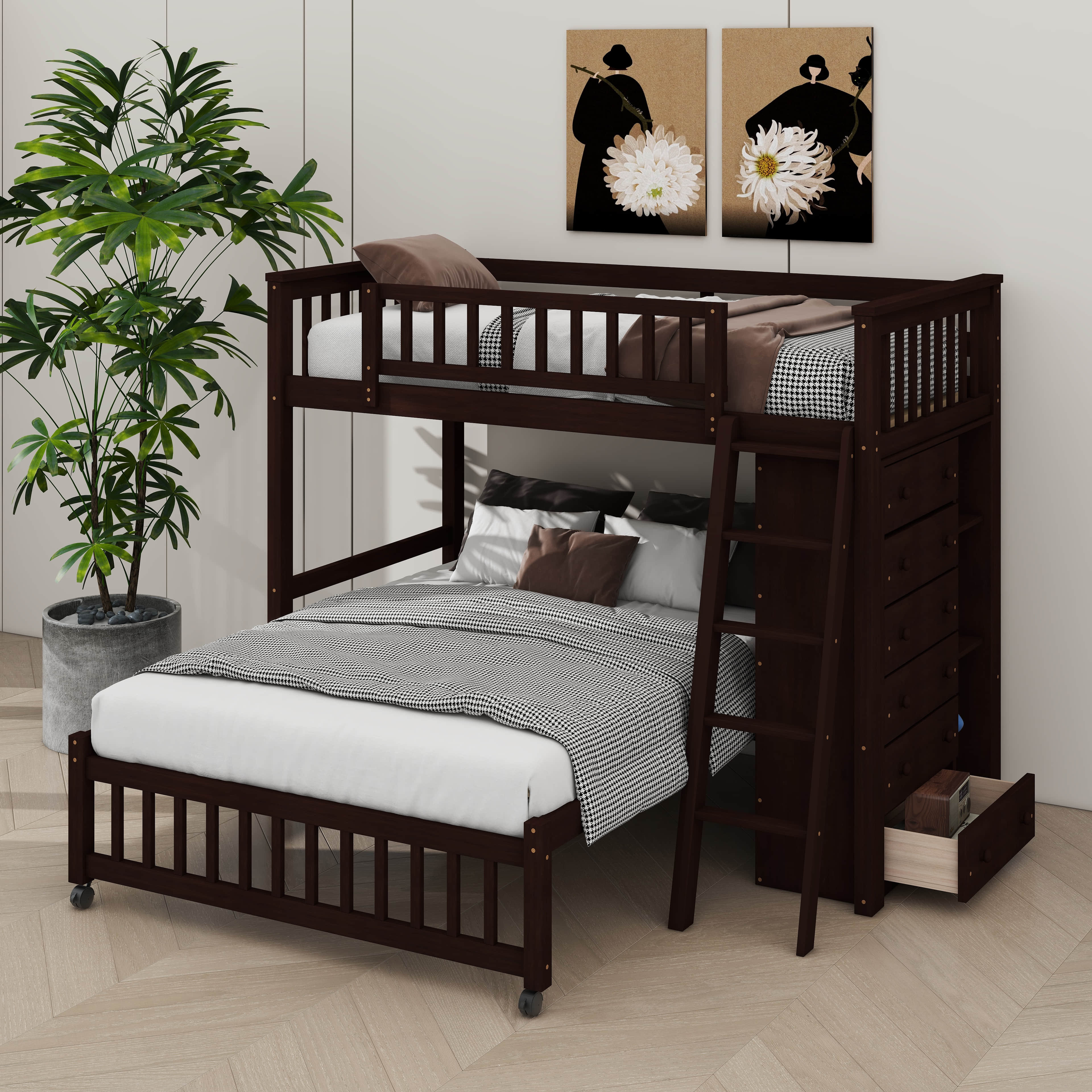wayfair bunk beds twin over full