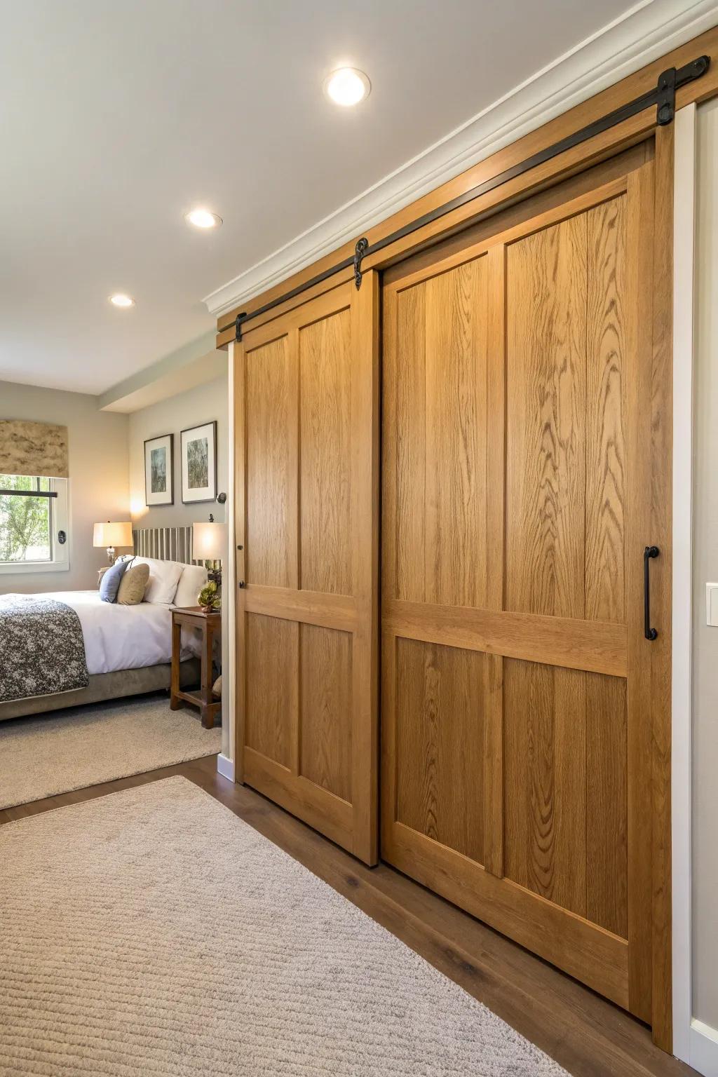 wood sliding closet doors for bedrooms