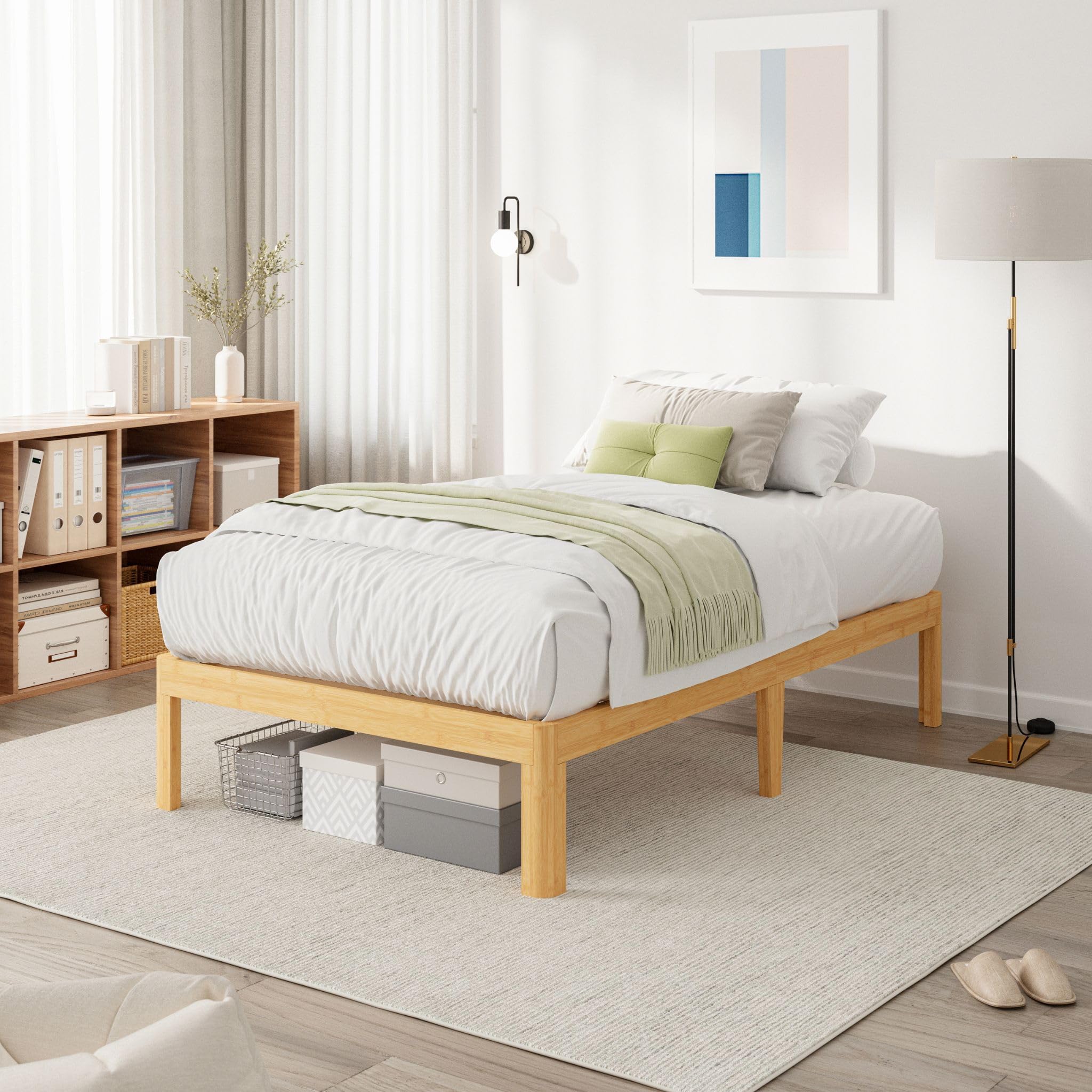 wood twin platform bed frame