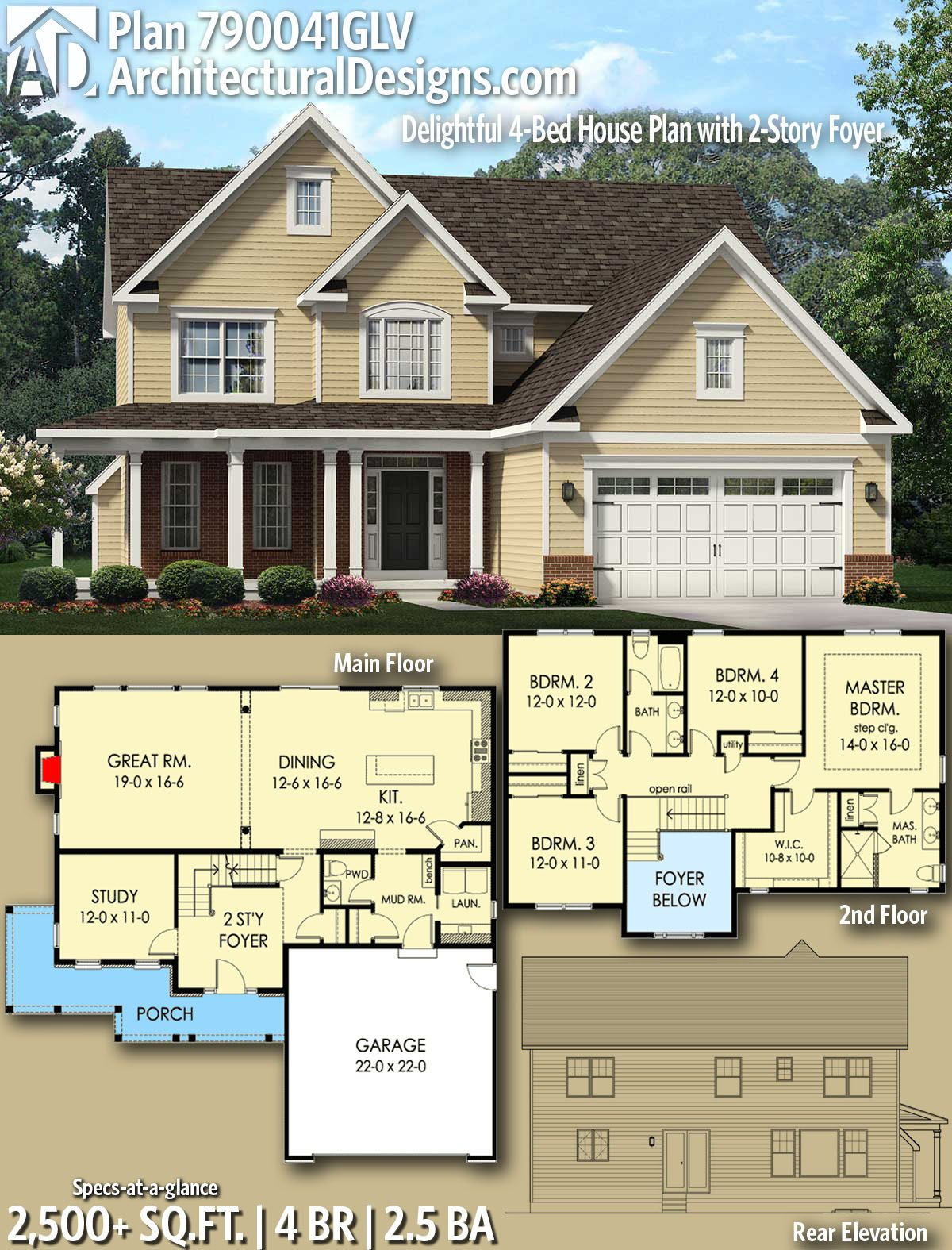 house plans two story 4 bedrooms